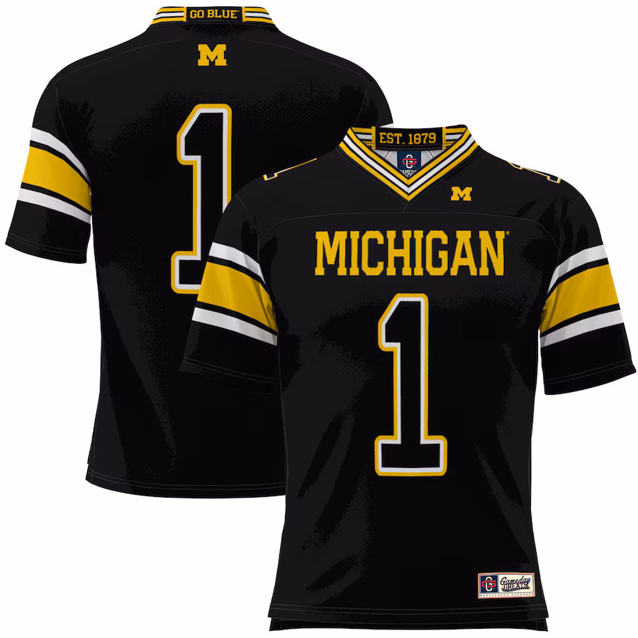Youth GameDay Greats #1 Black Michigan Wolverines Football Jersey - Ujersey Shop