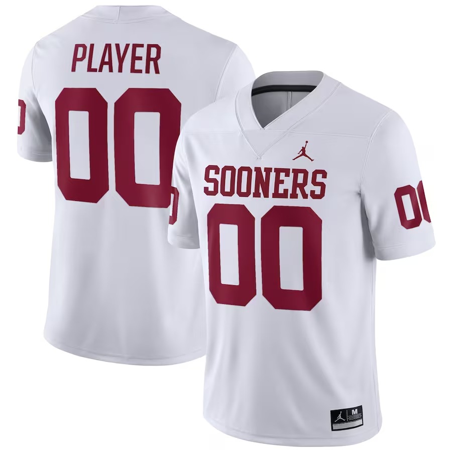 Oklahoma Sooners Jordan Brand Pick-A-Player NIL Replica Football Jersey - White - Ujersey Shop