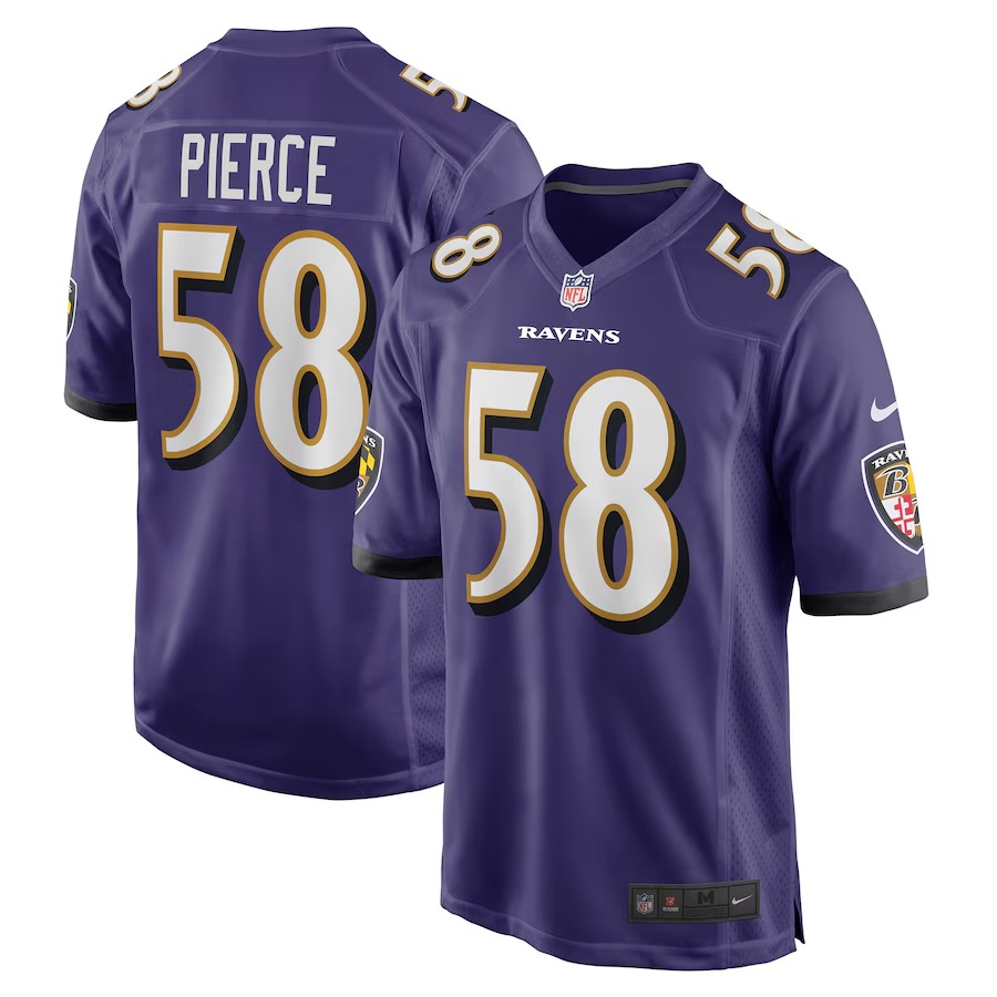 Men's Baltimore Ravens Michael Pierce Nike Purple Player Game Jersey - Ujersey Shop
