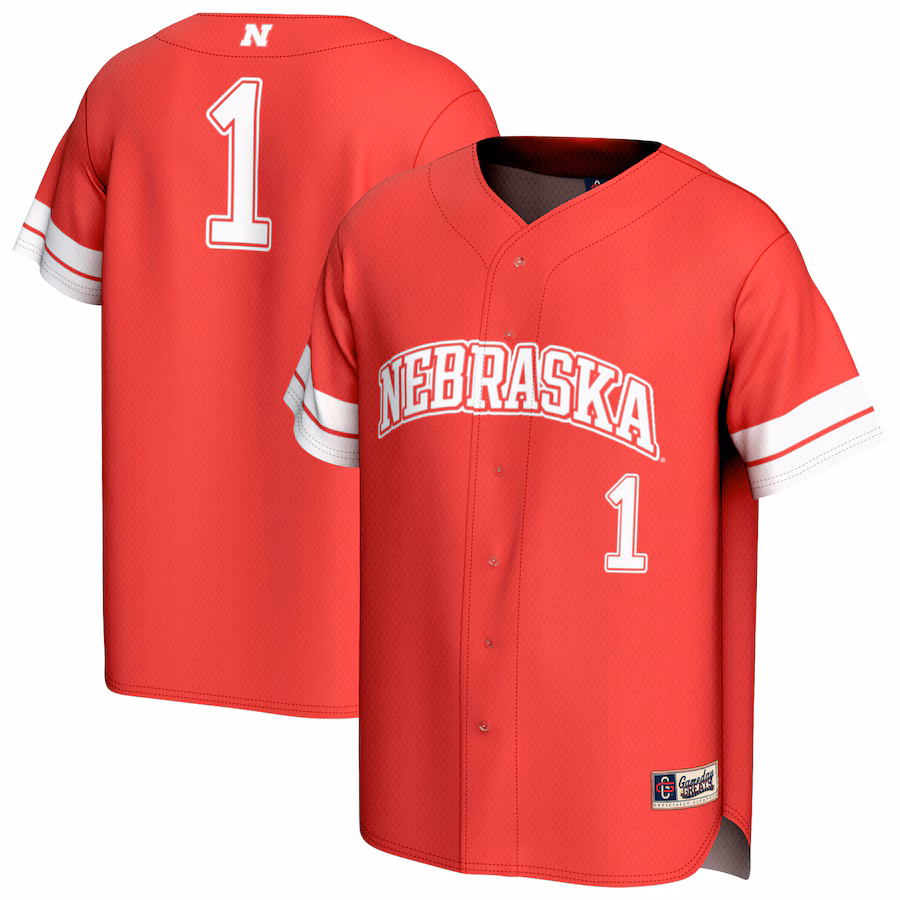 Unisex GameDay Greats #1 Scarlet Nebraska Huskers Lightweight Collegiate Baseball Fashion Jersey - Ujersey Shop