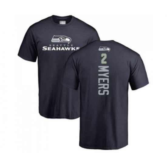 Football Seattle Seahawks #2 Jason Myers Navy Blue Backer T-Shirt - Ujersey Shop