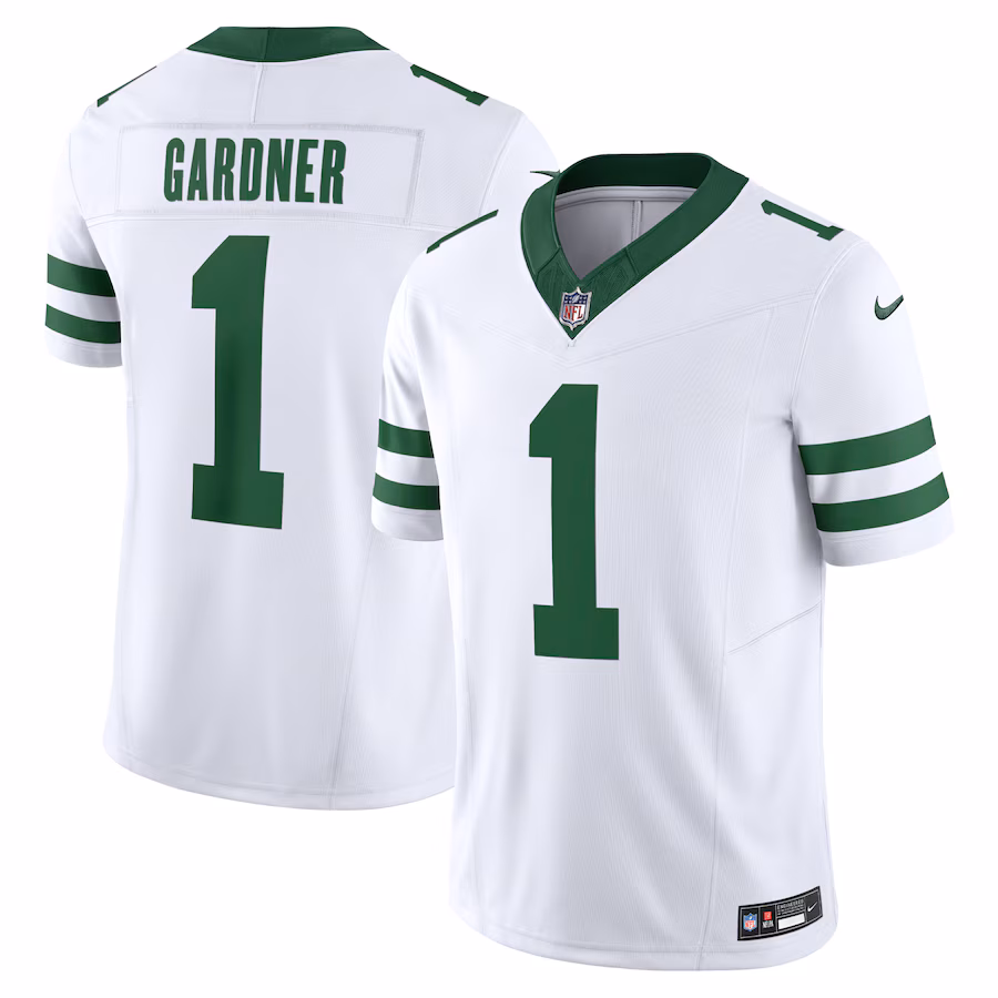 Men's New York Jets Ahmad Sauce Gardner Nike Legacy White Vapor F.U.S.E. Limited Jersey - Ujersey Shop