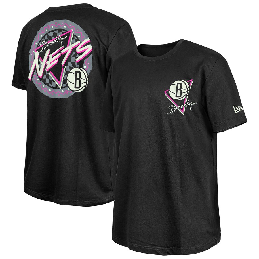 Brooklyn Nets  New Era Black Glow-in-the-Dark T-Shirt - Ujersey Shop