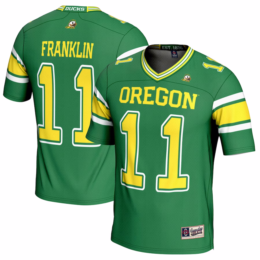 Troy Franklin Oregon Ducks GameDay Greats NIL Player Football Jersey - Green - Ujersey Shop