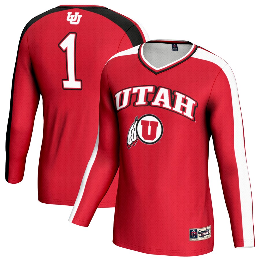 Unisex GameDay Greats Red Utah Utes #1 Lightweight Volleyball Fashion Jersey - Ujersey Shop