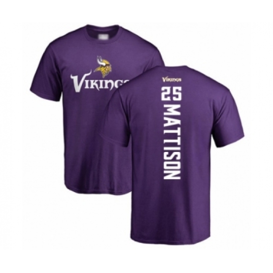 Football Minnesota Vikings #25 Alexander Mattison Purple Backer T-Shirt - Ujersey Shop