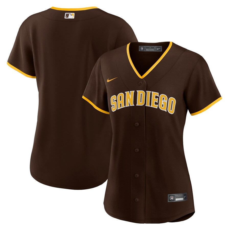 Women's San Diego Padres Nike Brown Road Replica Team Jersey - Ujersey Shop