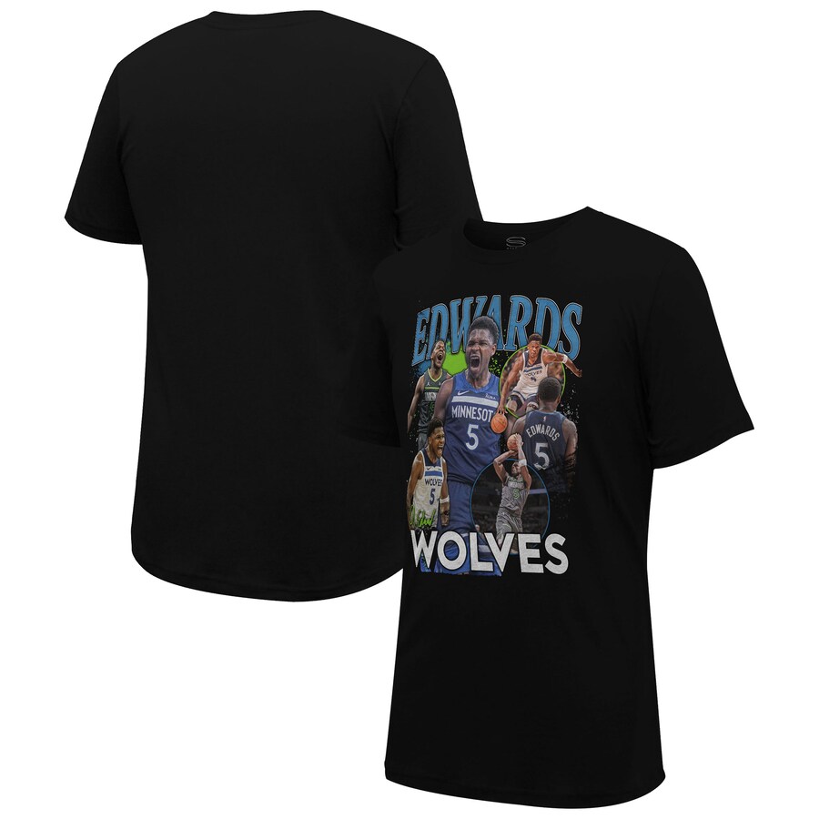 Unisex Minnesota Timberwolves Anthony Edwards Stadium Essentials Black Player Crossroads T-Shirt - Ujersey Shop