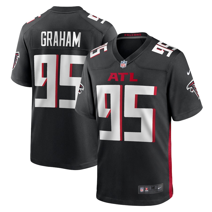 Men's Atlanta Falcons Ta'Quon Graham Nike Black Game Jersey - Ujersey Shop