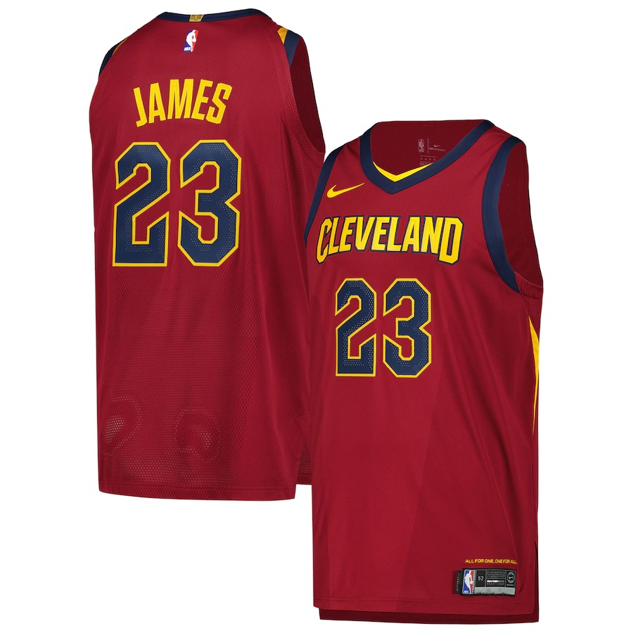 Men's Cleveland Cavaliers LeBron James Nike Wine Authentic Player Jersey - Icon Edition - Ujersey Shop