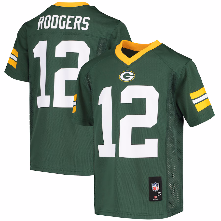 Youth Green Bay Packers Aaron Rodgers Green Replica Player Jersey - Ujersey Shop