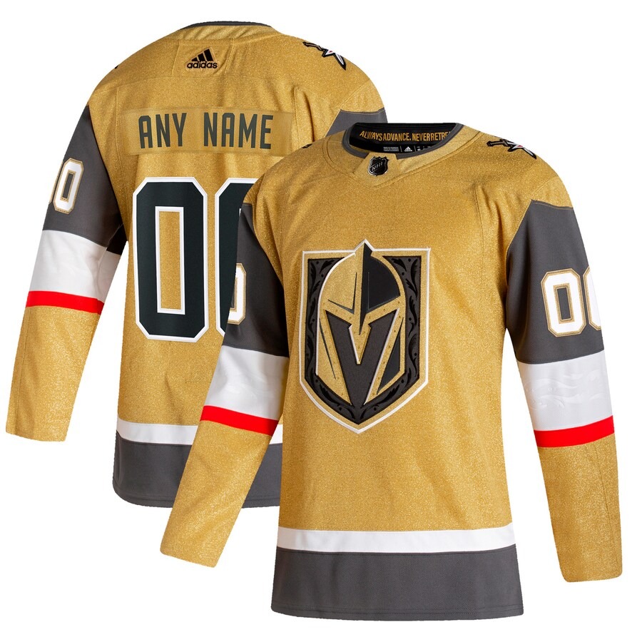 Men's Vegas Golden Knights adidas Gold Home Authentic Custom Jersey - Ujersey Shop