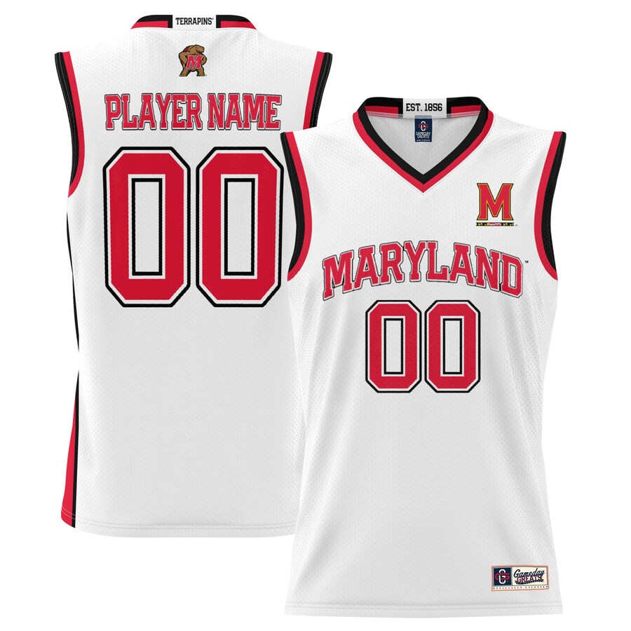 Maryland Terrapins GameDay Greats Men's NIL Pick-A-Player Lightweight Basketball Jersey - White - Ujersey Shop