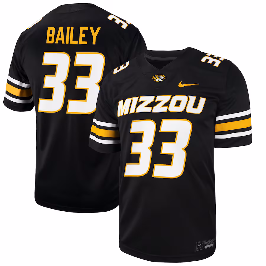Chad Bailey Missouri Tigers Nike NIL Football Player Jersey - Black - Ujersey Shop