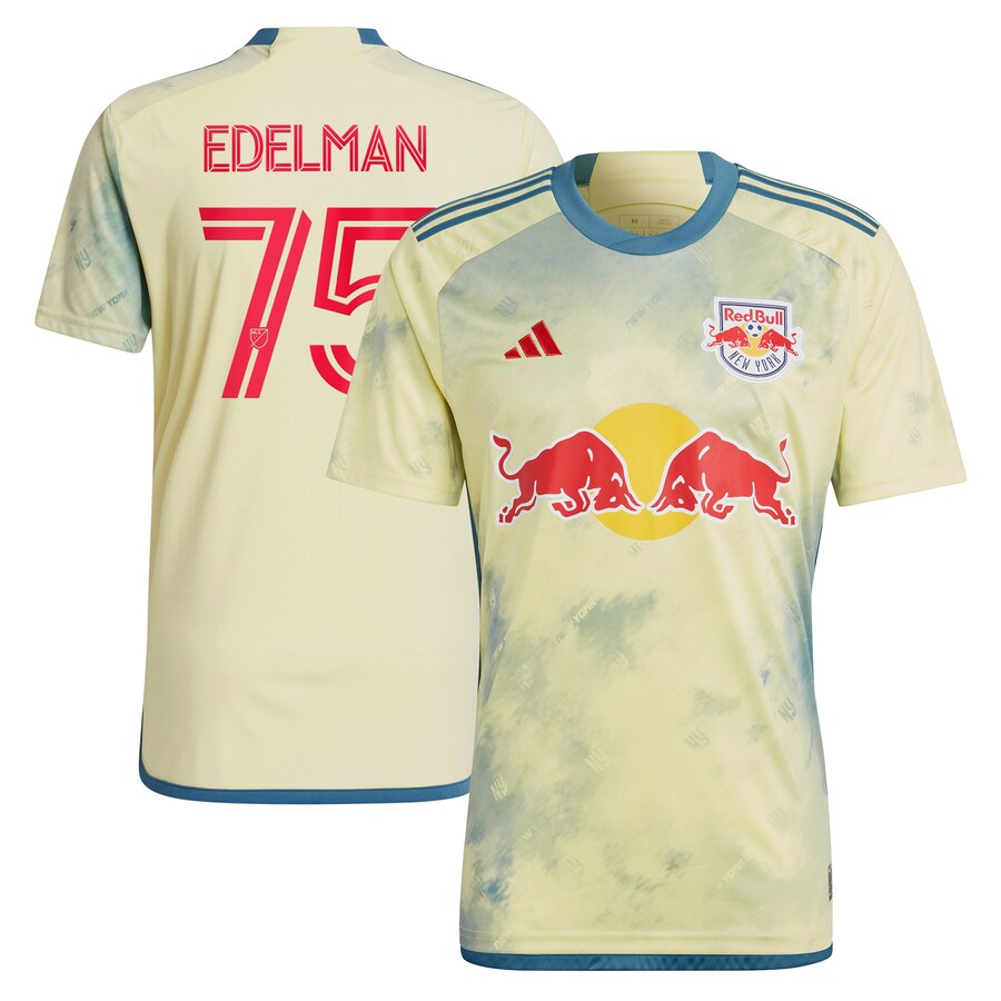 Men's New York Red Bulls Daniel Edelman adidas Yellow 2023 Daniel Patrick Kit Replica Jersey - Ujersey Shop