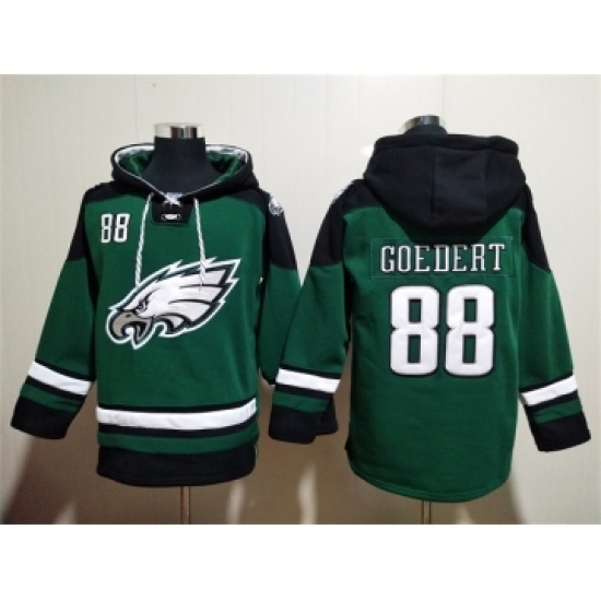 Men's Philadelphia Eagles #88 Dallas Goedert Green Lace-Up Pullover Hoodie - Ujersey Shop