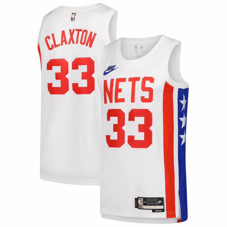 Men's Brooklyn Nets Nic Claxton Nike White Swingman Jersey - Classic Edition - Ujersey Shop
