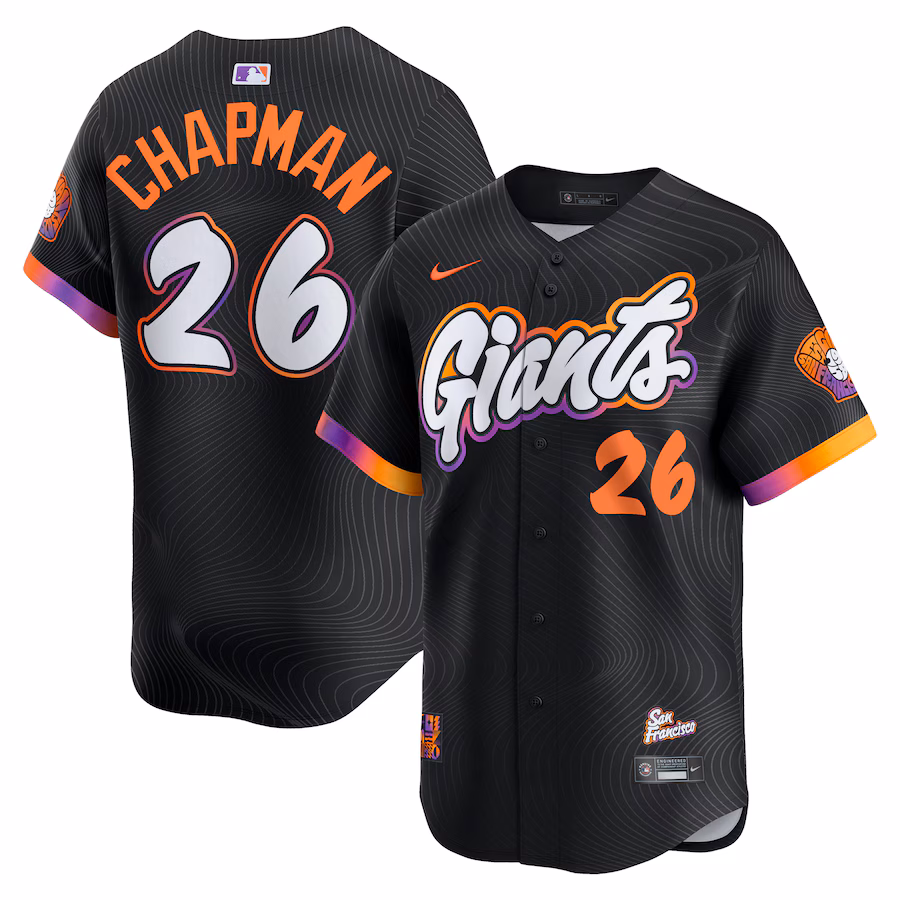 Men's San Francisco Giants Matt Chapman Nike Anthracite 2025 City Connect Limited Jersey - Ujersey Shop