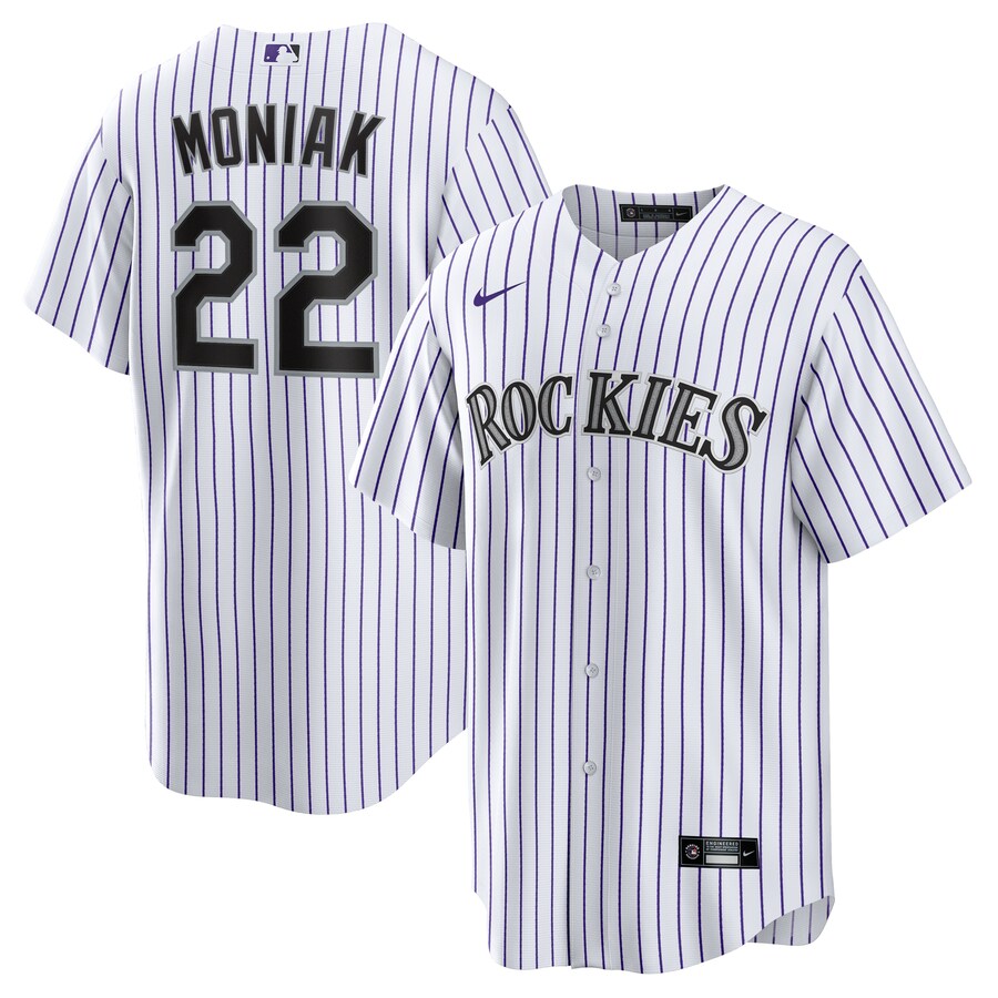 Men's Colorado Rockies Mickey Moniak Nike White Home Replica Jersey - Ujersey Shop