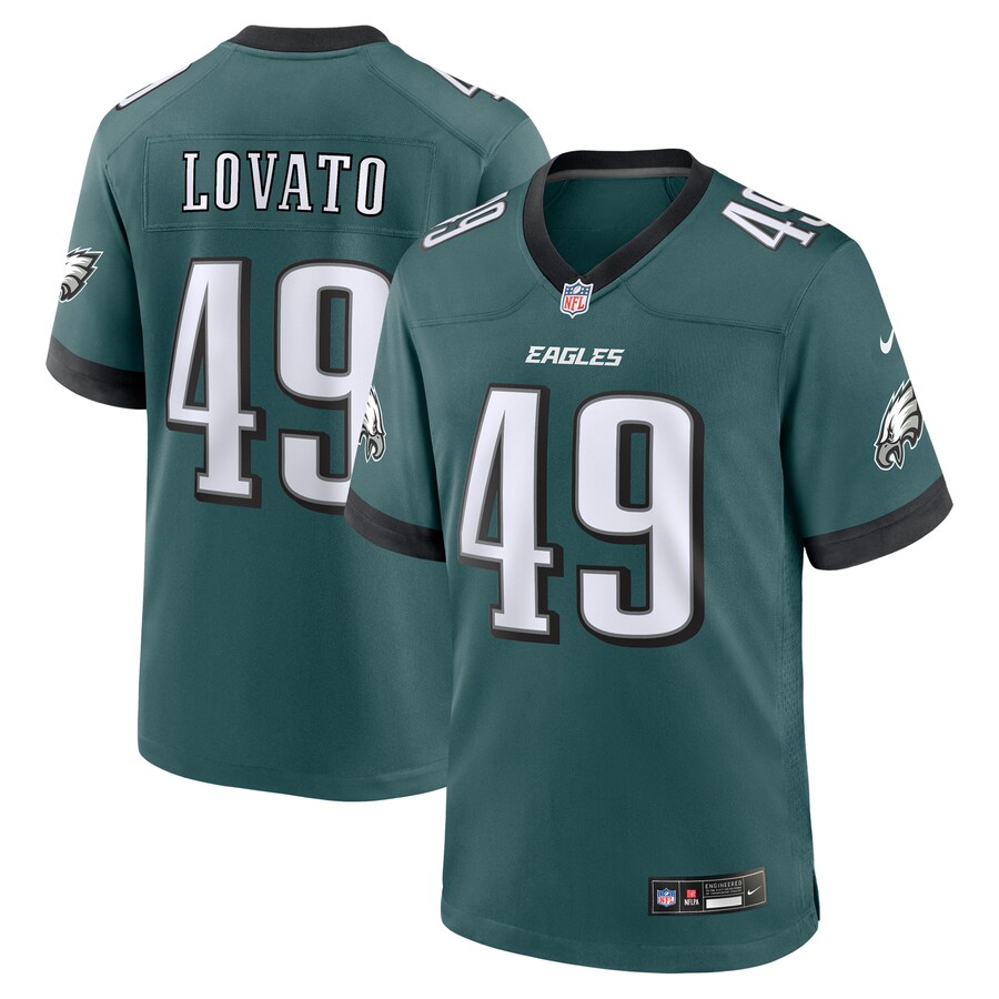 Men's Philadelphia Eagles Rick Lovato Nike Midnight Green Team Game Jersey - Ujersey Shop