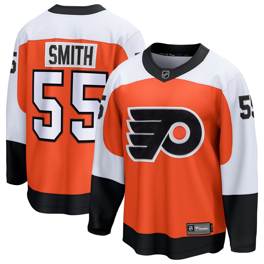 Men's Philadelphia Flyers Givani Smith Fanatics Orange Home Breakaway Jersey - Ujersey Shop