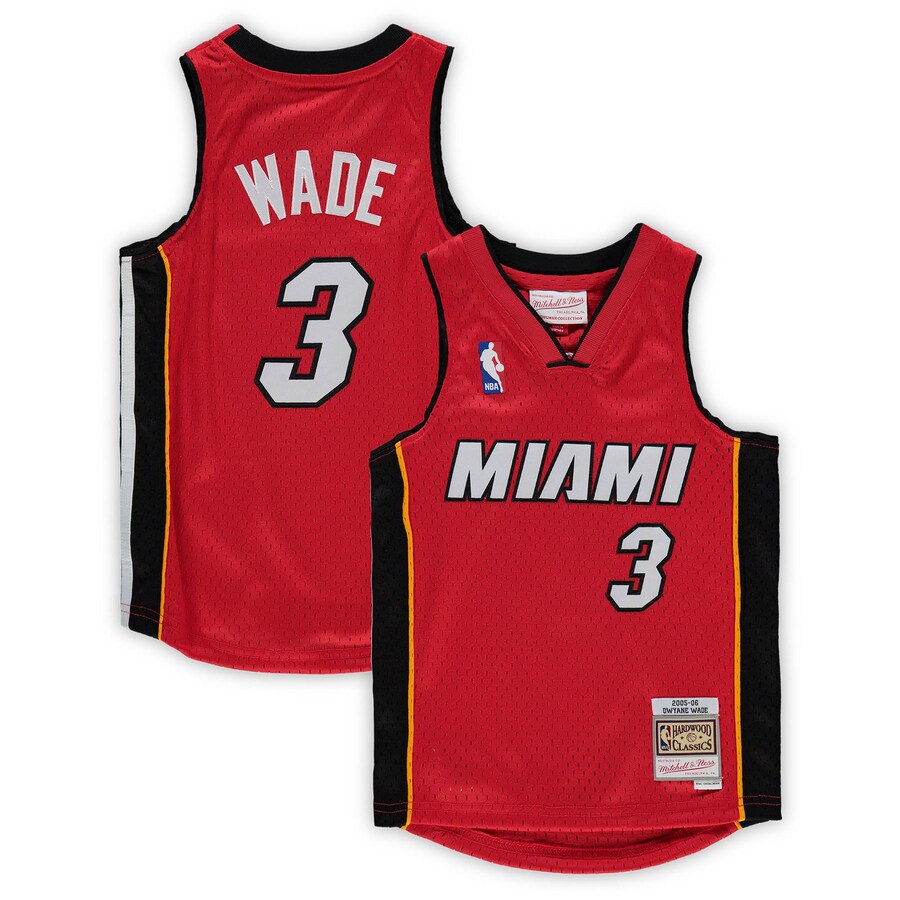 Preschool Miami Heat Dwyane Wade Mitchell & Ness Red 2005-06 Hardwood Classics Player Jersey - Ujersey Shop