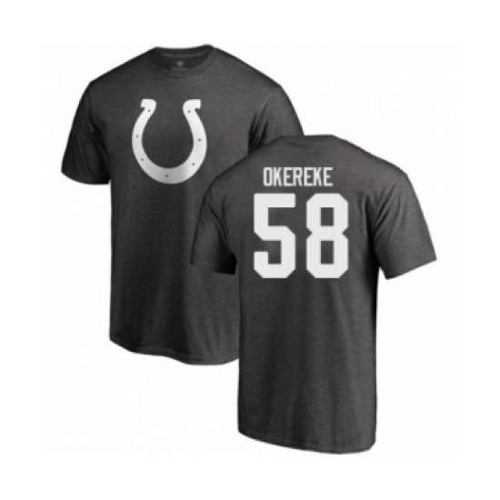 Football Indianapolis Colts #58 Bobby Okereke Ash One Color T-Shirt - Ujersey Shop