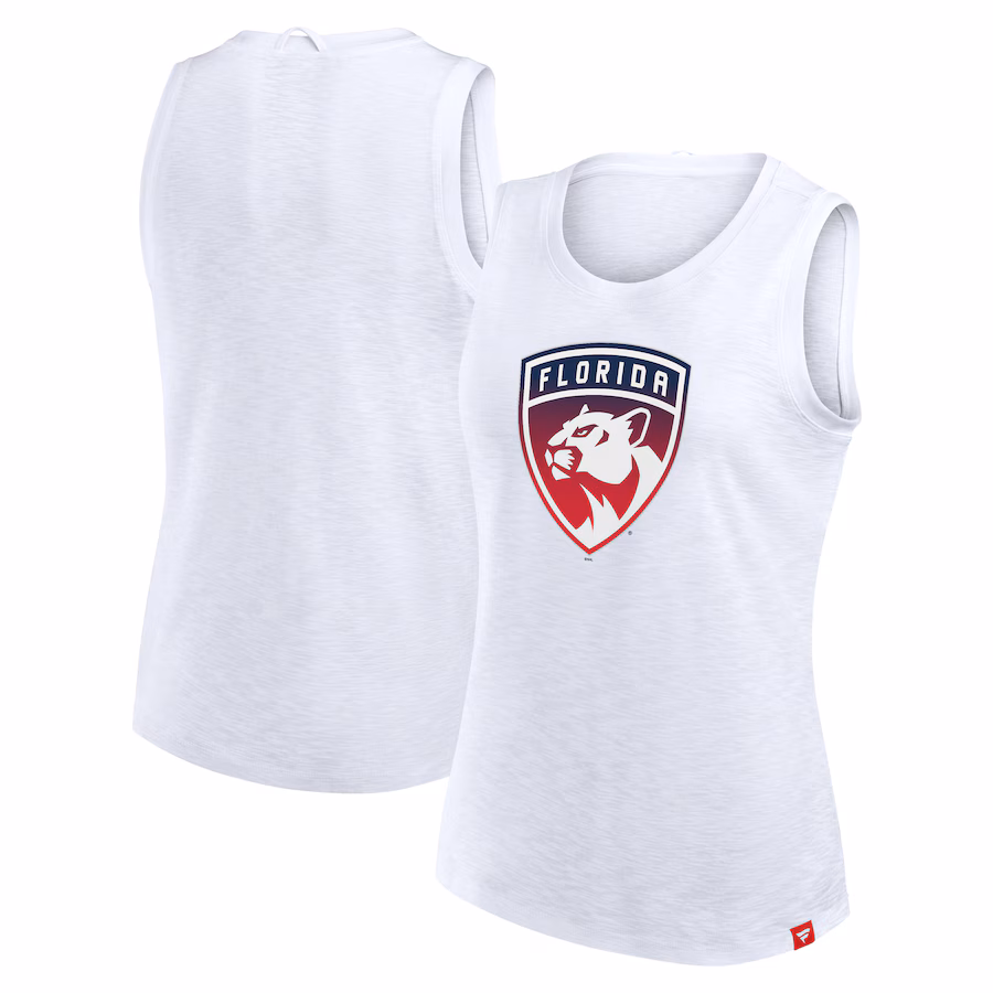 Women's Florida Panthers Fanatics White Slub Tank Top - Ujersey Shop