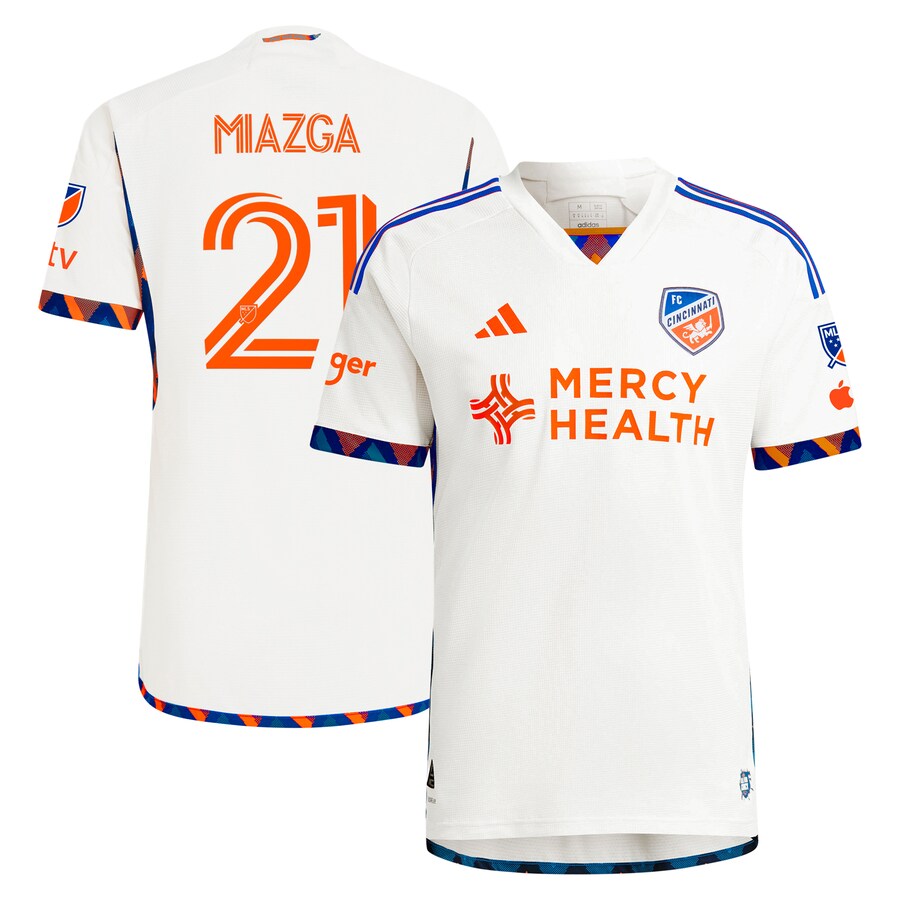 Men's FC Cincinnati Matt Miazga adidas White 2024 The Canvas Kit Authentic Player Jersey - Ujersey Shop
