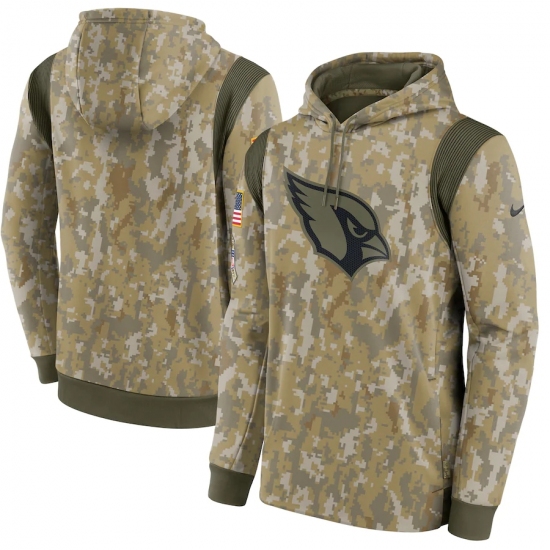 Men's Arizona Cardinals Nike Camo 2021 Salute To Service Therma Performance Pullover Hoodie - Ujersey Shop