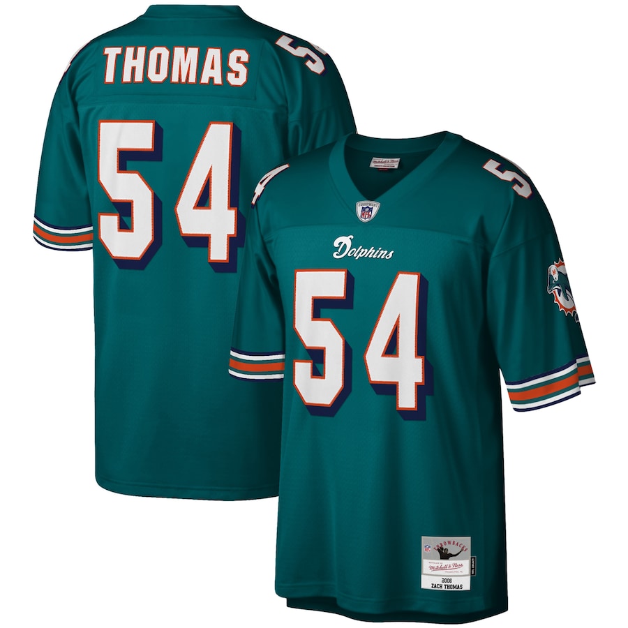 Men's Miami Dolphins Zach Thomas Mitchell & Ness Aqua Legacy Replica Jersey - Ujersey Shop