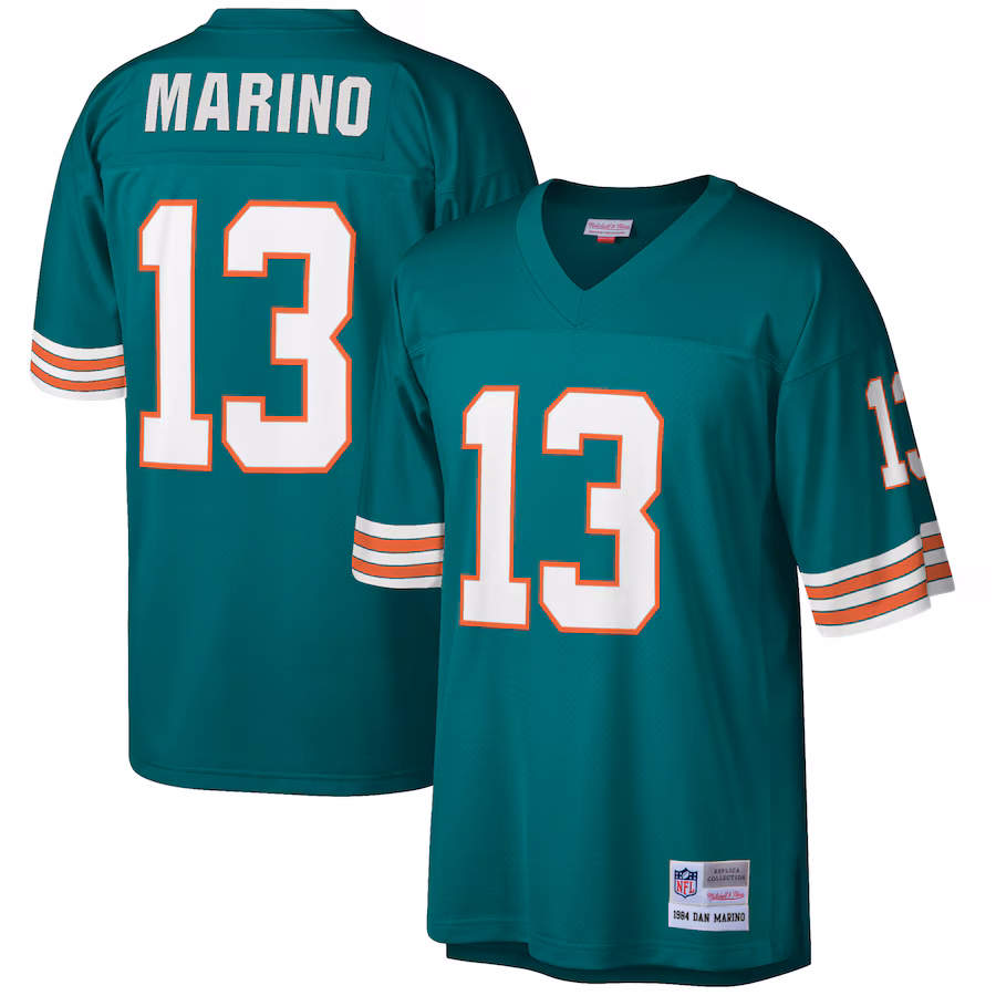 Men's Miami Dolphins Dan Marino Mitchell & Ness Aqua 1984 Retired Player Legacy Replica Jersey - Ujersey Shop