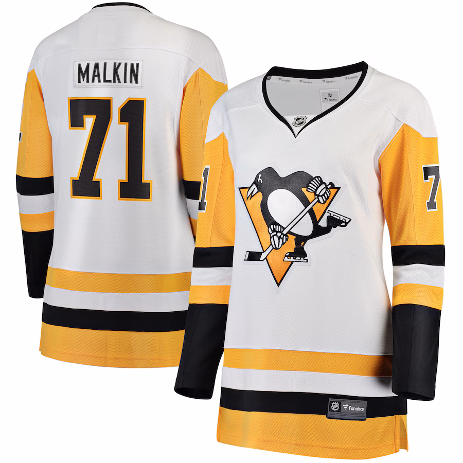 Men's Pittsburgh Penguins Evgeni Malkin Fanatics White Premier Breakaway Player Jersey - Ujersey Shop