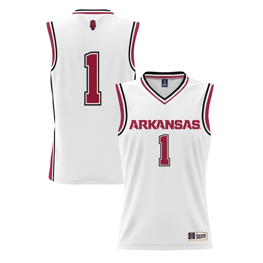 Men's GameDay Greats #1 White Arkansas Razorbacks Lightweight Basketball Jersey - Ujersey Shop