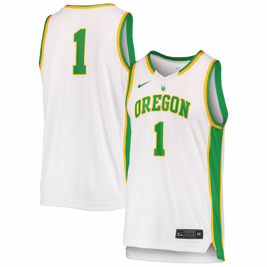 #1 Oregon Ducks Nike Unisex Women's Basketball Throwback Replica Jersey - White - Ujersey Shop