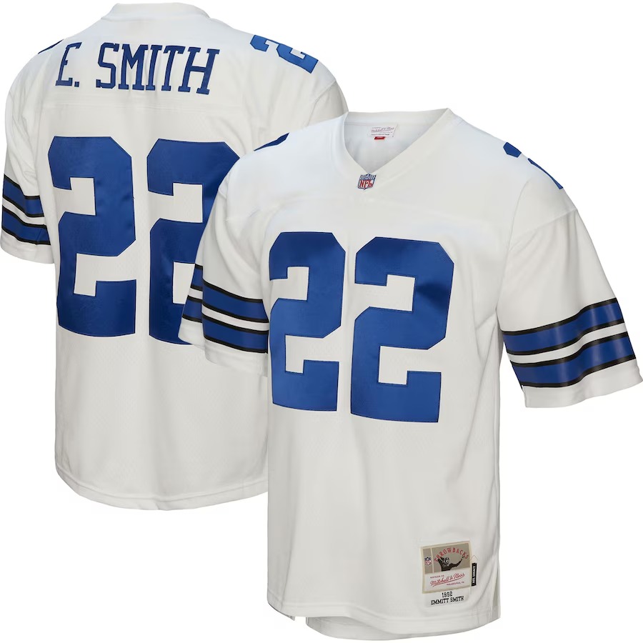 Men's Dallas Cowboys Emmitt Smith Mitchell & Ness White Legacy Replica Jersey - Ujersey Shop