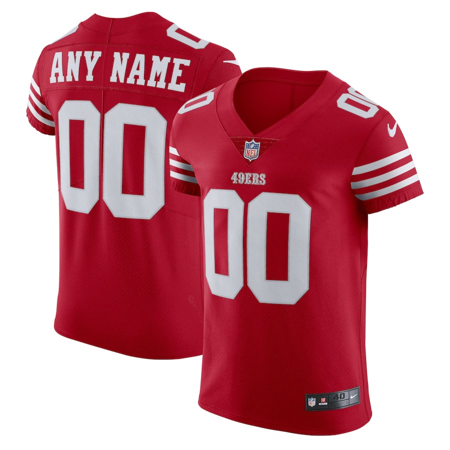 Men's San Francisco 49ers Nike Scarlet Vapor Elite Custom Jersey - Ujersey Shop
