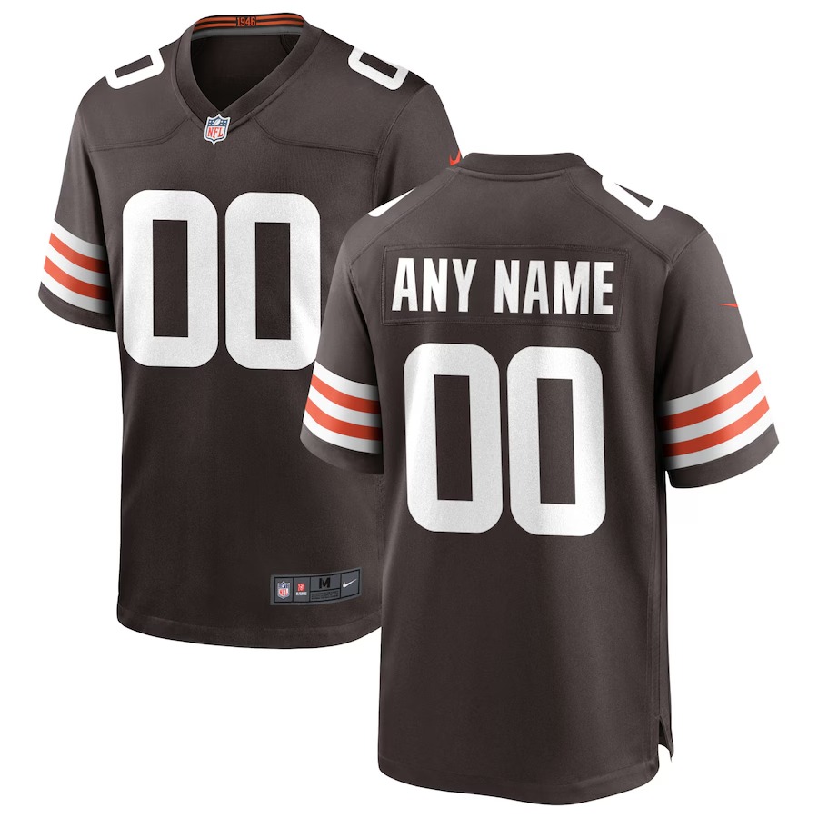 Men's Nike Cleveland Browns Brown Custom Game Jersey - Ujersey Shop