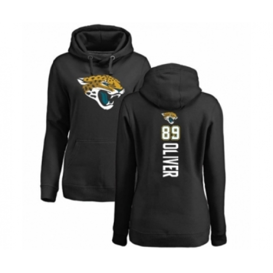 Football Women's Jacksonville Jaguars #89 Josh Oliver Black Backer Pullover Hoodie - Ujersey Shop