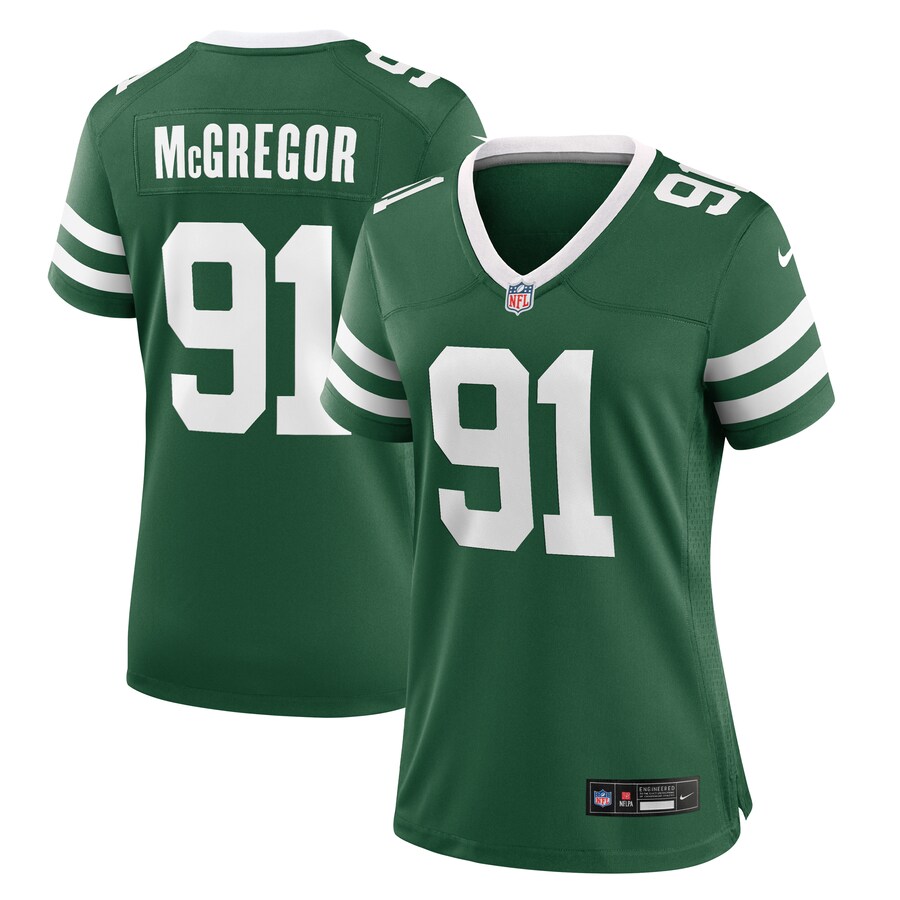 Women's New York Jets Braiden McGregor Nike Legacy Green Team Game Jersey - Ujersey Shop
