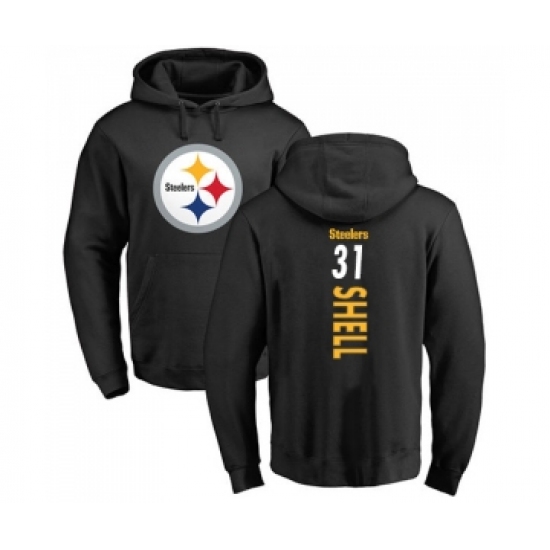 Football Pittsburgh Steelers #31 Donnie Shell Black Backer Pullover Hoodie - Ujersey Shop