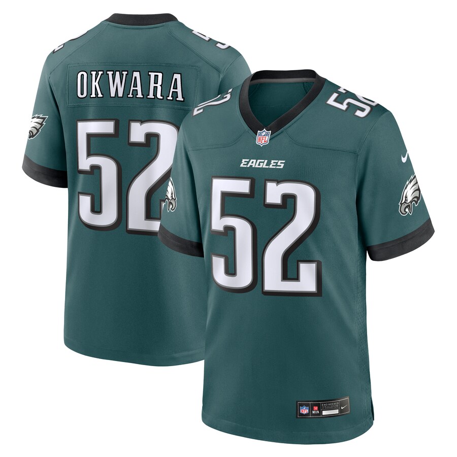 Men's Philadelphia Eagles Julian Okwara Nike Midnight Green Game Jersey - Ujersey Shop