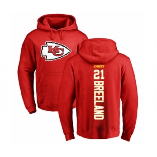 Football Kansas City Chiefs #21 Bashaud Breeland Red Backer Pullover Hoodie - Ujersey Shop