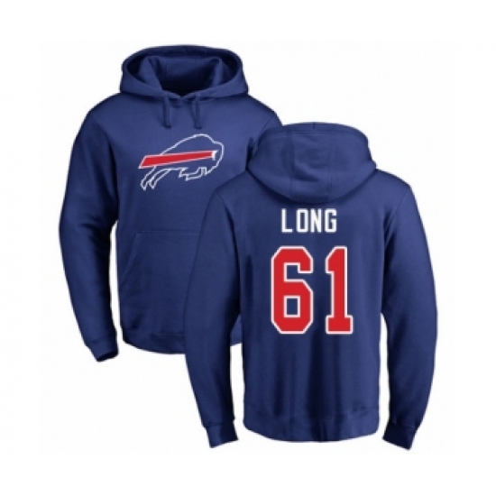 Football Buffalo Bills #61 Spencer Long Royal Blue Name & Number Logo Pullover Hoodie - Ujersey Shop