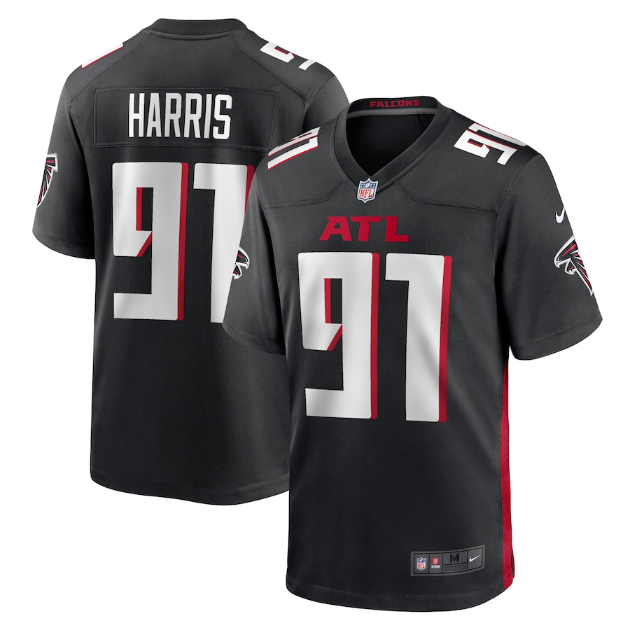 Men's Atlanta Falcons Demone Harris Nike  Black  Game Jersey - Ujersey Shop