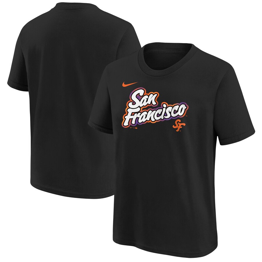 Youth San Francisco Giants Nike Black 2025 City Connect Wordmark T-Shirt - Ujersey Shop
