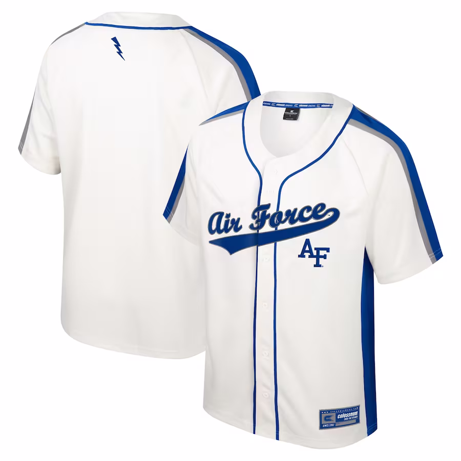 Air Force Falcons Colosseum Ruth Button-Up Baseball Jersey - Cream - Ujersey Shop