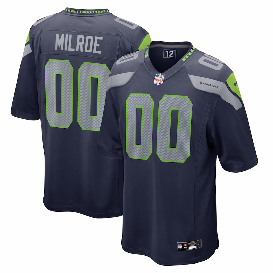 Men's Seattle Seahawks Jalen Milroe Nike College Navy 2025 NFL Draft Game Jersey - Ujersey Shop