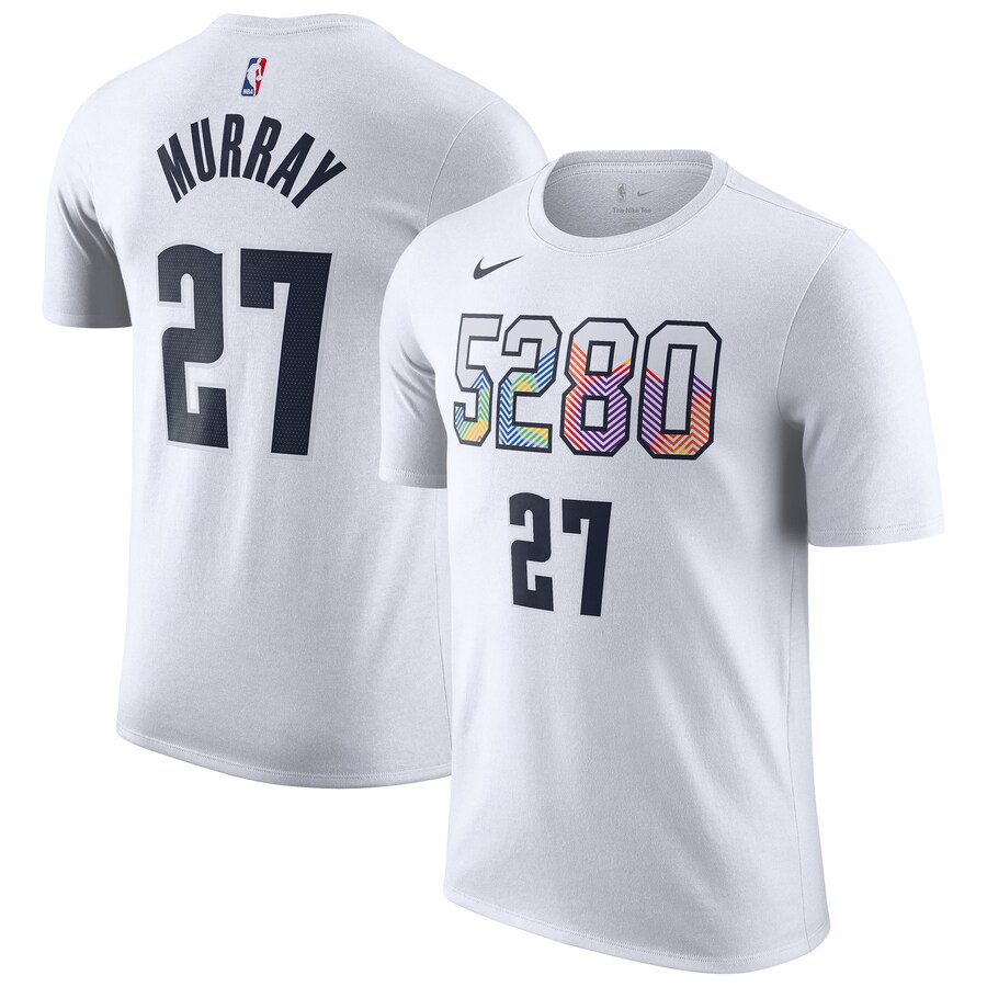 Men's Denver Nuggets Jamal Murray Nike White 2024/25 City Edition Name & Number T-Shirt - Ujersey Shop