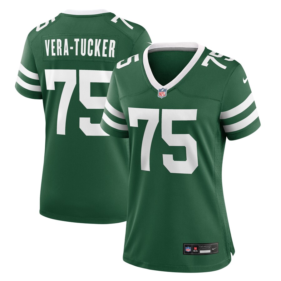 Women's New York Jets Alijah Vera-Tucker Nike Legacy Green Team Game Jersey - Ujersey Shop